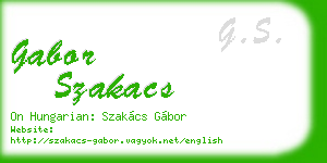 gabor szakacs business card