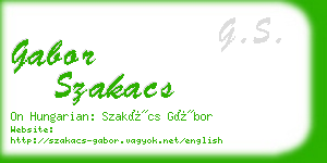 gabor szakacs business card